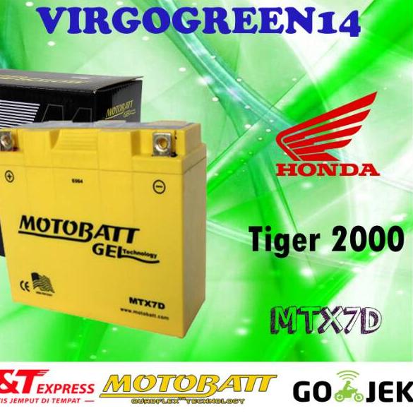 New Products  Aki Motor Honda Tiger 2000 Motobatt MTX7D aki kering ✱kab❁