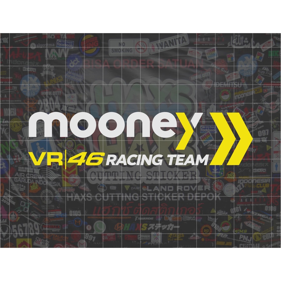 Cutting Sticker Mooney VR46 Racing Team Ukuran 12 Cm Untuk Motor Mobil