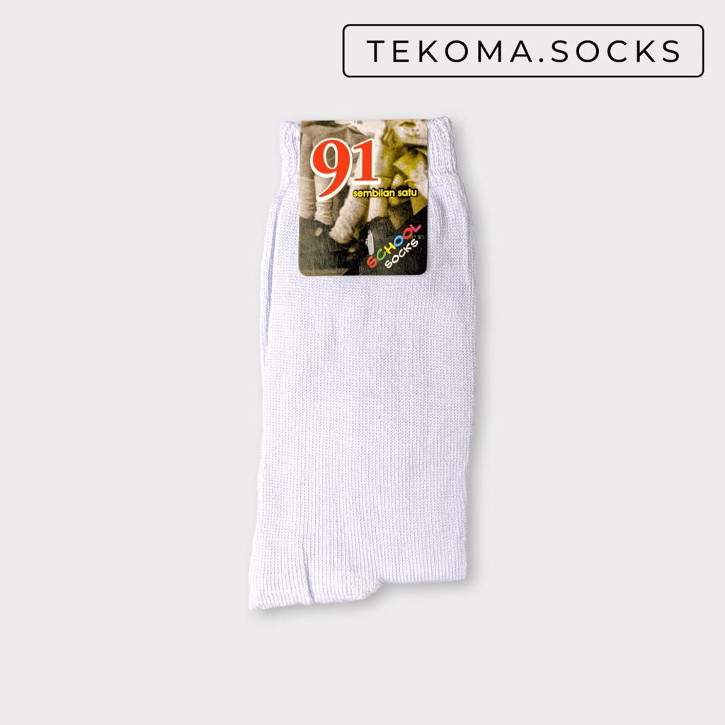 [Grosir isi 12] Kaos Kaki Sekolah TK SD SMP SMA (Hitam, Putih, Hitam Putih) by Tekoma