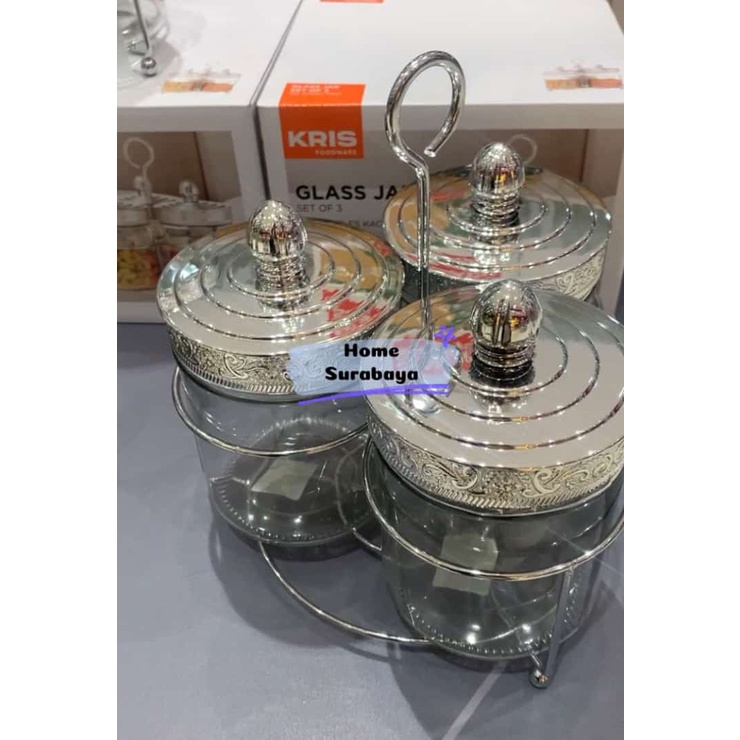 toples dengan rak/toples set/toples lebaran/ toples kaca toples clasic