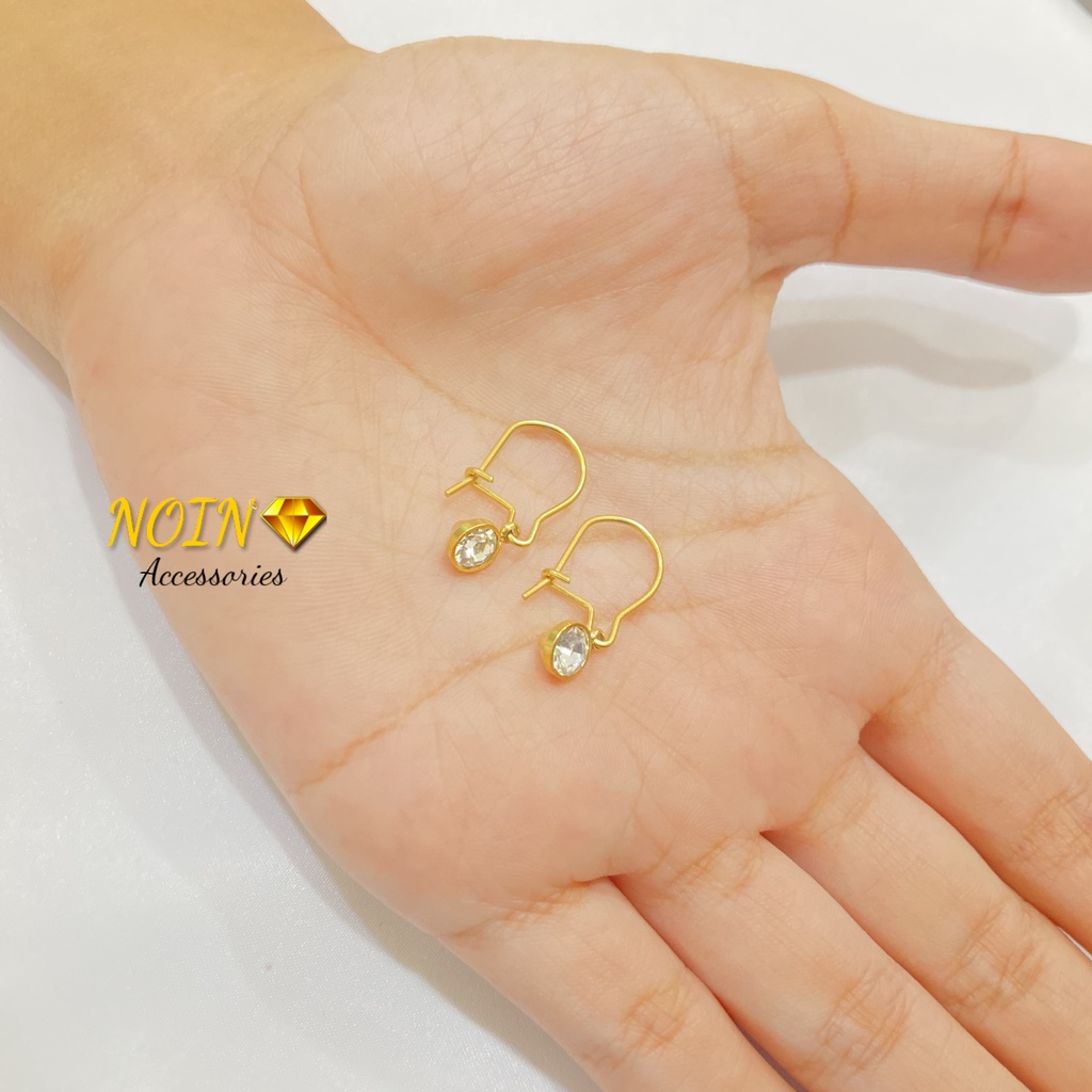 Anting Titanium Gold Kait Permata Korean Earning