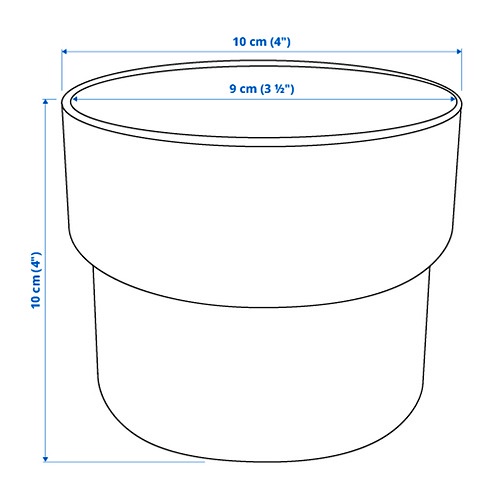 FORENLIG Pot tanaman, dalam/luar ruang putih / hitam, 9 cm