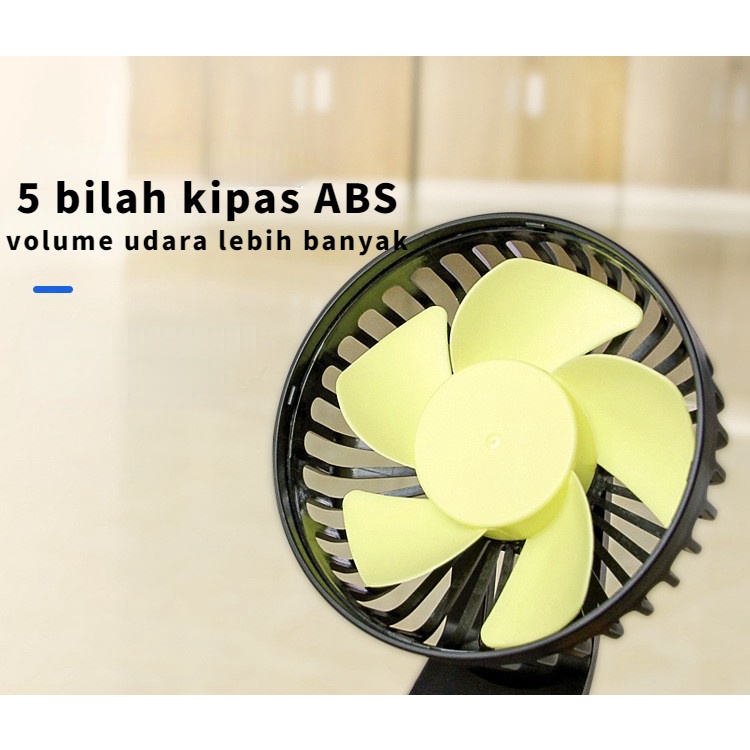 YUN Mall Portable Car Fan Kipas Angin Mobil 12 volt 24 Volt 360 Derajat Double Head USB Dengan 3 Kecepatan Double-Headed Fan Aksesoris