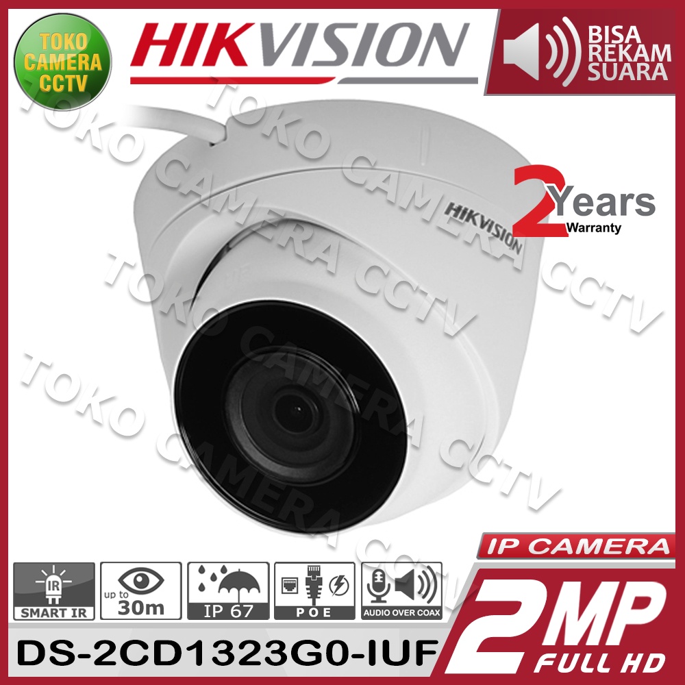 IP CAMERA 2MP HIKVISION DS-2CD1323G0-IUF BUILD IN MIC AUDIO