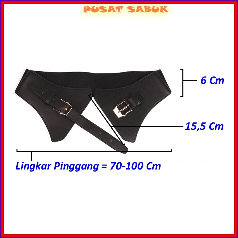 Gesper Belt Ikat Pinggang Wanita Lebar Sabuk Fashion Korset Korea Obi Cewek Gasper besar kulit Hitam Elastis Karet Kekinian Cantik Grosir Murah Model Jumbo Big Size Women Belt Hitam Krem Praktis Modis Oby Mewah Pingang Blet Karet Langsing Pesta Cm Kuat