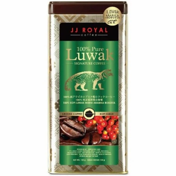 

JJ ROYAL Coffee 100% Pure Luwak Signature Ground/Bubuk Tin 100gr