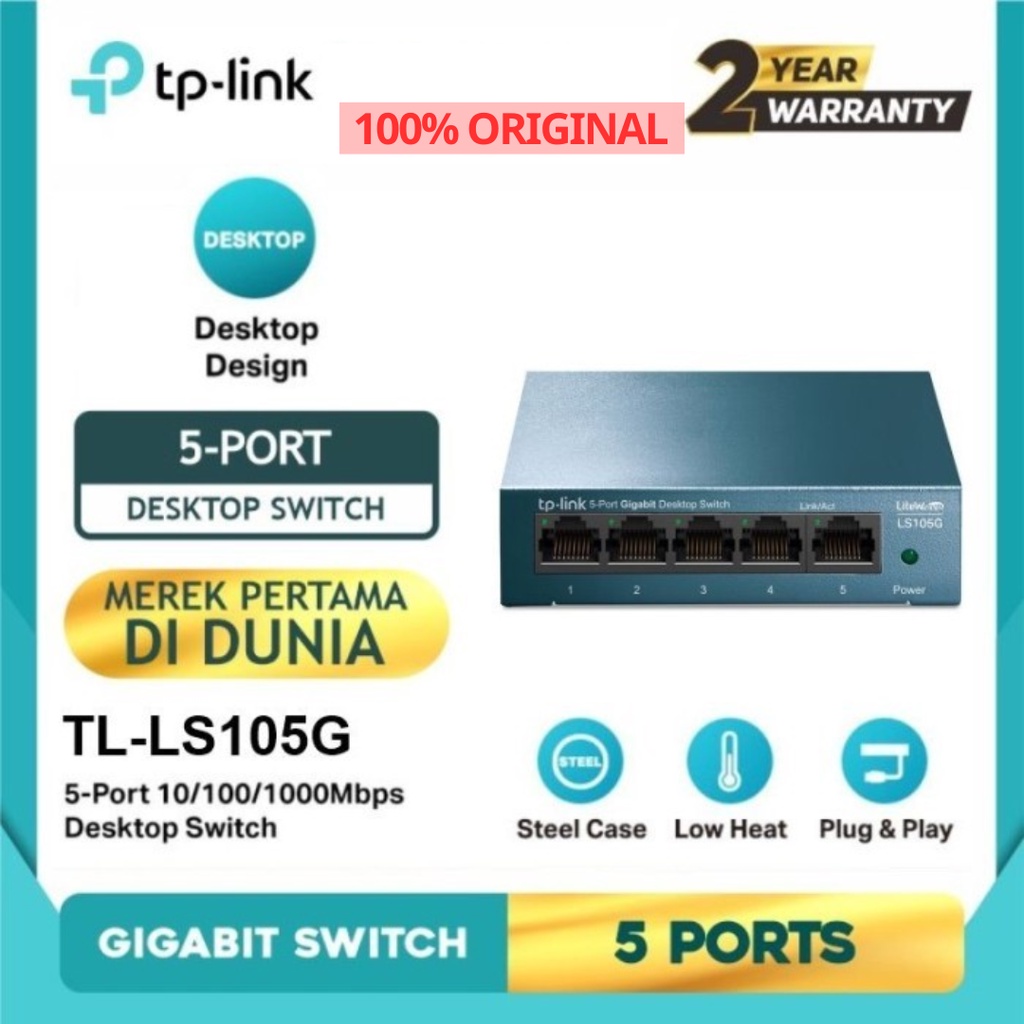 TP-Link LS105G 5-Port 10/100/1000Mbps Desktop Switch