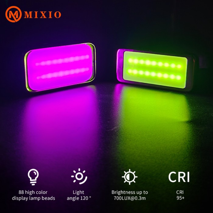 MIXIO D30-RGB 20 Light Effect Lampu Pocket LED Vlog Video Dimmable 5K