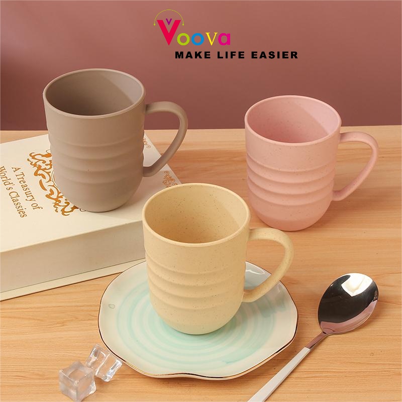VOOVA  Wheat Straw CupGelasJerami Gandum/Cangkir Kopi/GelasKantor/BPA