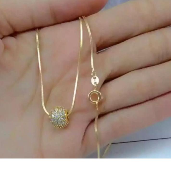 Import ✨Terbaik✨ Grosir  Premium Kalung Titanium Motif Bola Gold Emas Perhiasan Wanita fashion Kekin
