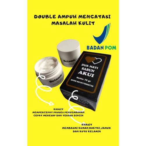 SABUN AKUI - SABUN ANTI GATAL Sabun Akui mengandung Bahan Aktif yang mampu membasmi Jamur sehingga tidak Mampu Bertahan lama Pemakaian yang teratur setiap hari menjadikan kulit terbebas dari jamur/kuman/bakteri yang mengakibatkan gatal