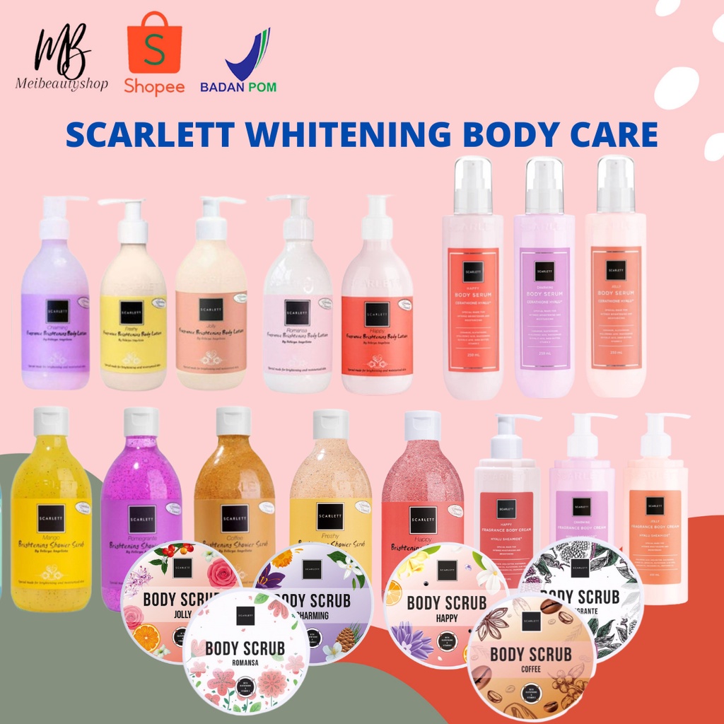 Scarlett Whitening Body Lotion / shower scrub / body scrub