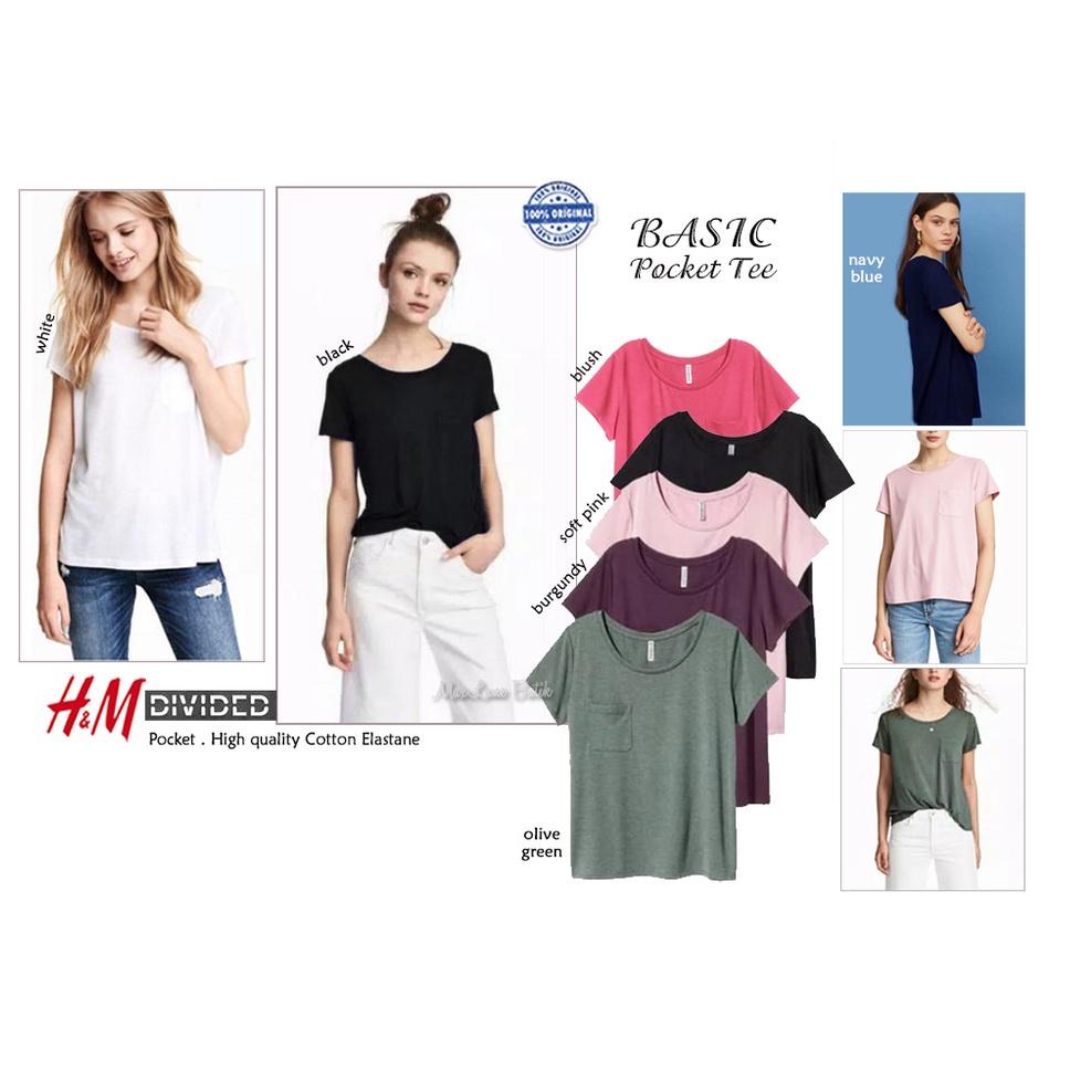 LANGSUNG ATC HM Divided Basic Pocket Tee Kaos PREMIUM Polos Basic Kantong kaos basic daily inner bla