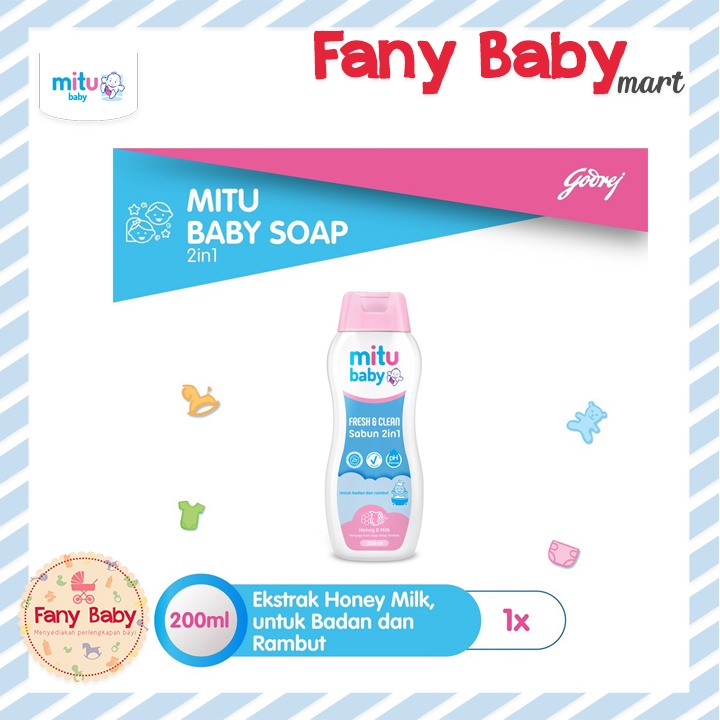 MITU BABY SOAP 2IN1 FRESH &amp; CLEAN HONEY AND MILK REFILL 200ML