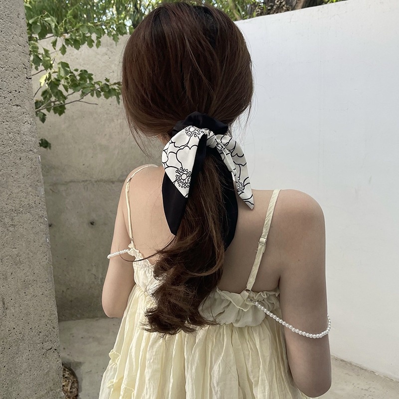 Caliloops Scrunchies Karet Ikat Rambut Pita Panjang Korea Dewasa Zharm