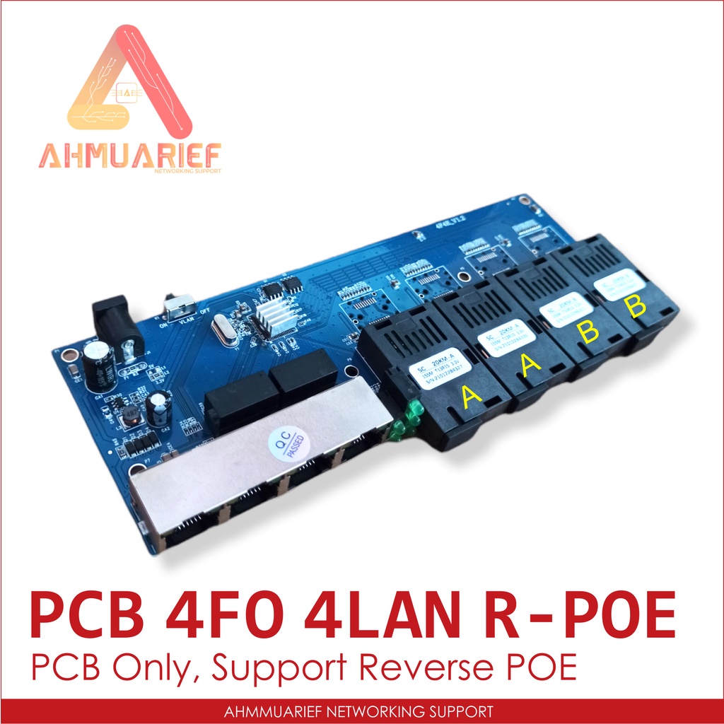 Support POE Reverse PCB Only Media Converter Switch Fiber Optik 4 Port Fiber AABB 4 Port LAN RJ45 4SC 4PE CM4F4E 4FO 4SC 4RJ45 4LAN