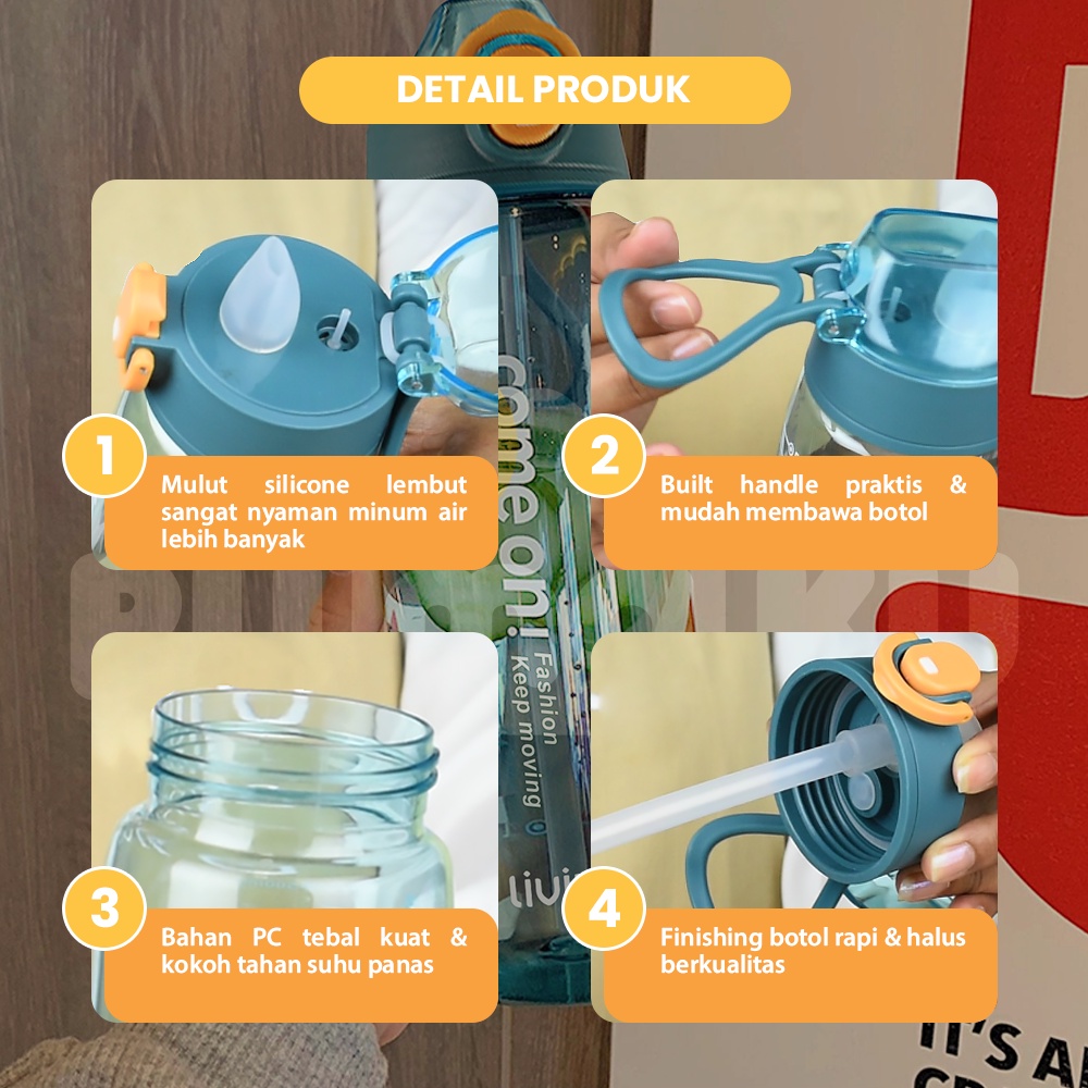 Rumaku Botol Minum Pop Cap Lock Botol Anak Sport Cup 550 ml Botol Air Anak Imut