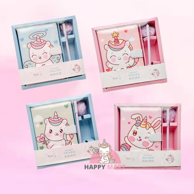 

notes unicorn set premium + pen bulu