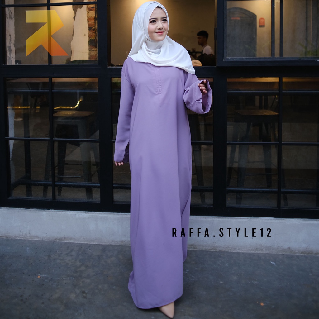 (BISA COD) ABAYA POLOS TURKI OVERSIZE / GAMIS KAJIAN WANITA UKURAN S M L XL XXL