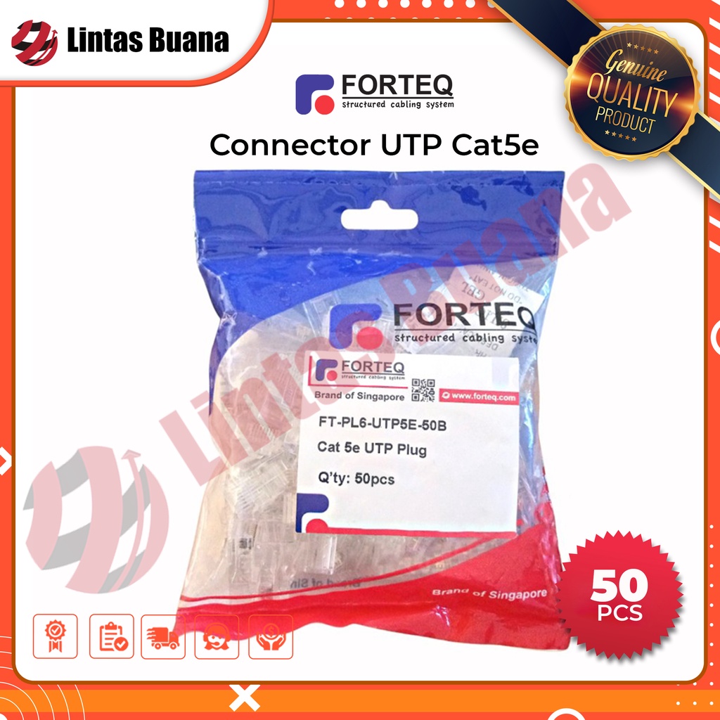 FORTEQ Konektor Rj45 Cat 5e UTP Forteq Connector Cat5e isi 50pcs
