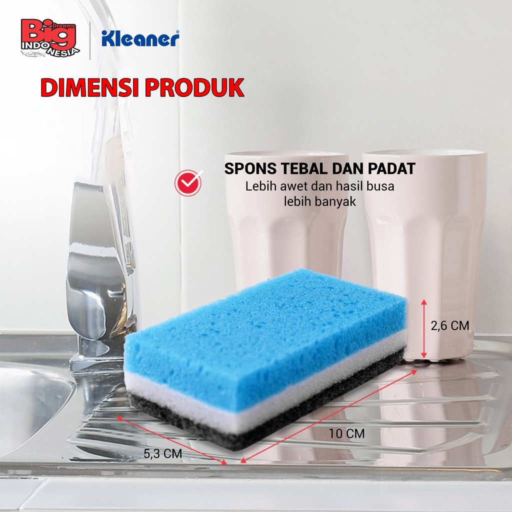 Spons Cuci Gelas 5 Pcs Warna Sponge Sabut Cuci Serbaguna Kleaner GSH002