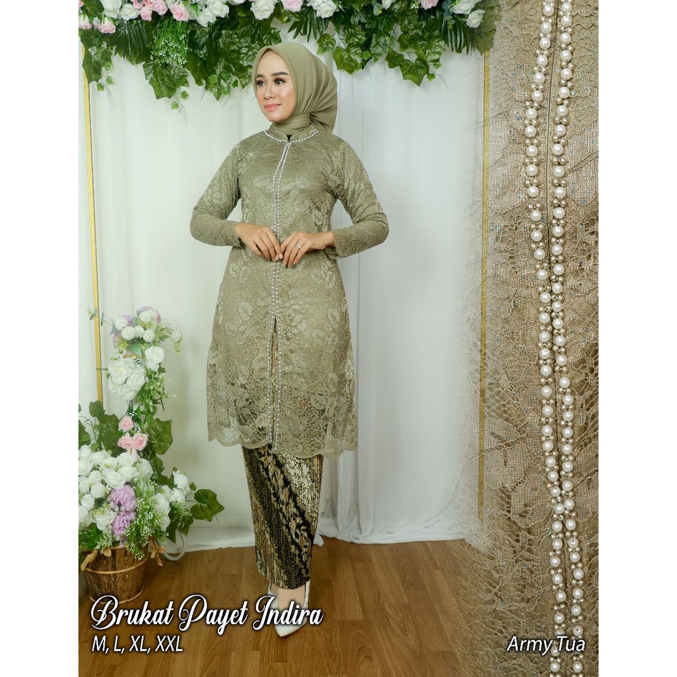 Kebaya tunik payet bordir busui Kebaya brokat jumbo Kebaya kurung modern wisuda dan pernikahan