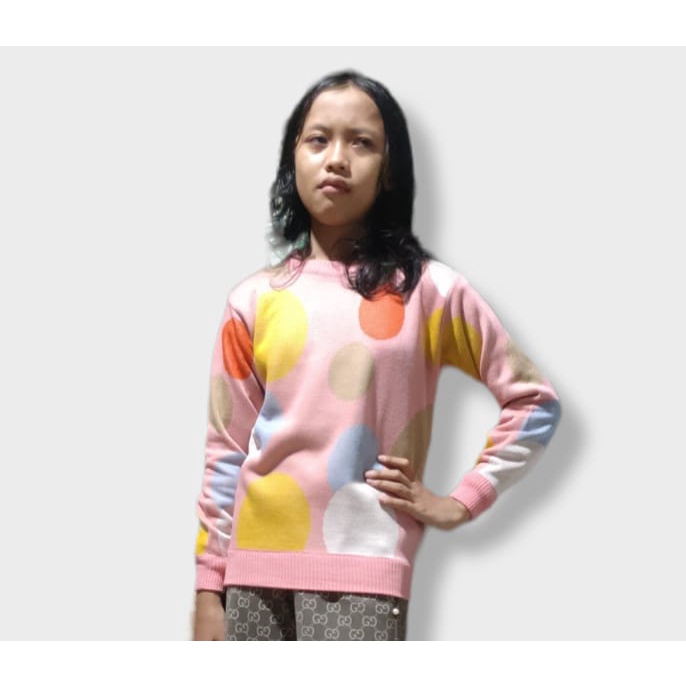 polkadot ceria bluse anak,baju anak 8-13 thn