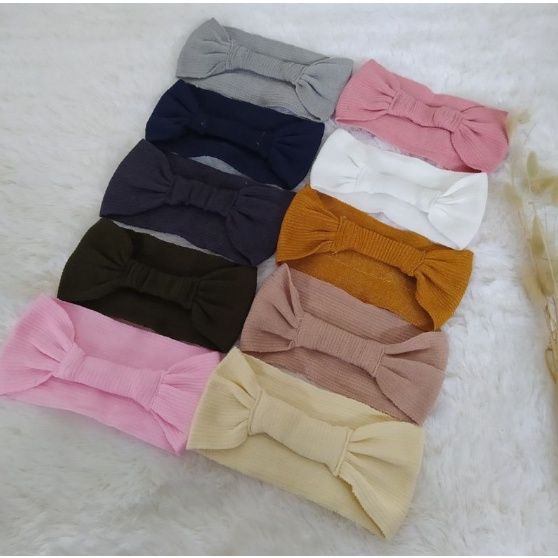 ciput rajut pita/ bandana hijab rajut/ bandana pita inner hijab