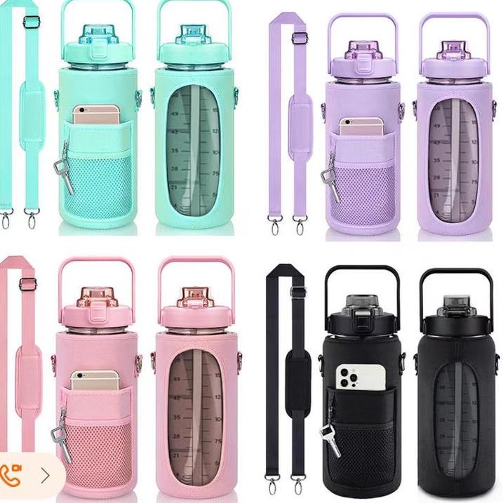 BOOMING Botol Minum Viral Botol Motivasi 2000 Ml - Botol Minum 2000 Ml Free Sticker 2D