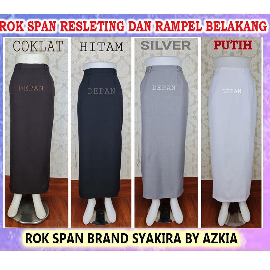 HARGA TERMURAAH Rok Span Syakira warna Cokelat tua, Hitam, Putih, Dongker, Maroon-Rok Kerja-Rok Kant