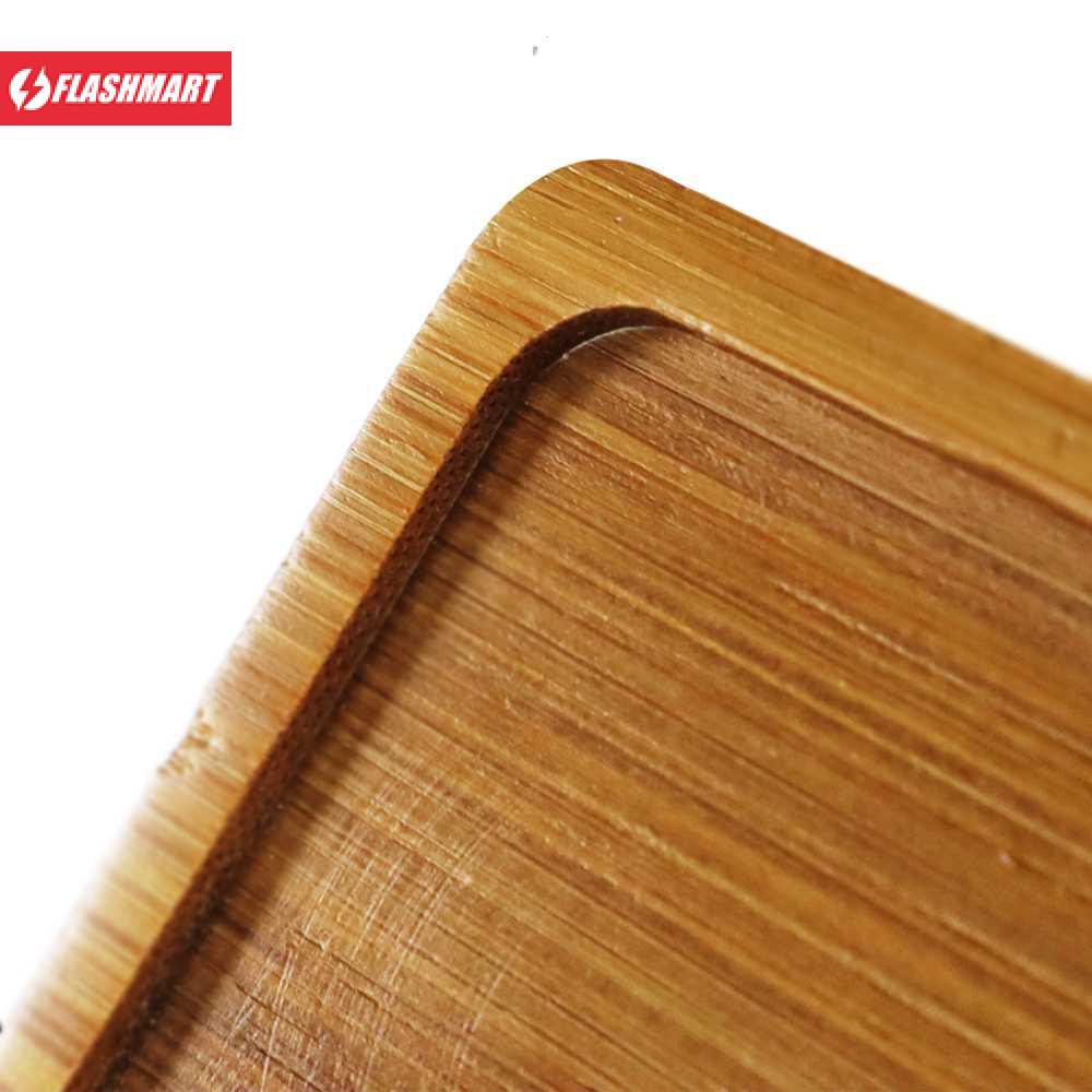 Flashmart Alas Tatakan Pot Tanaman Dekorasi Minimalis Bamboo Tray Persegi - EQF301