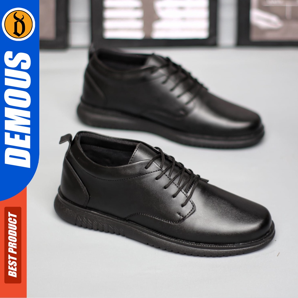 Demous Samanosuke - Sepatu Formal Pantofel Docmart Kerja Hitam Pria