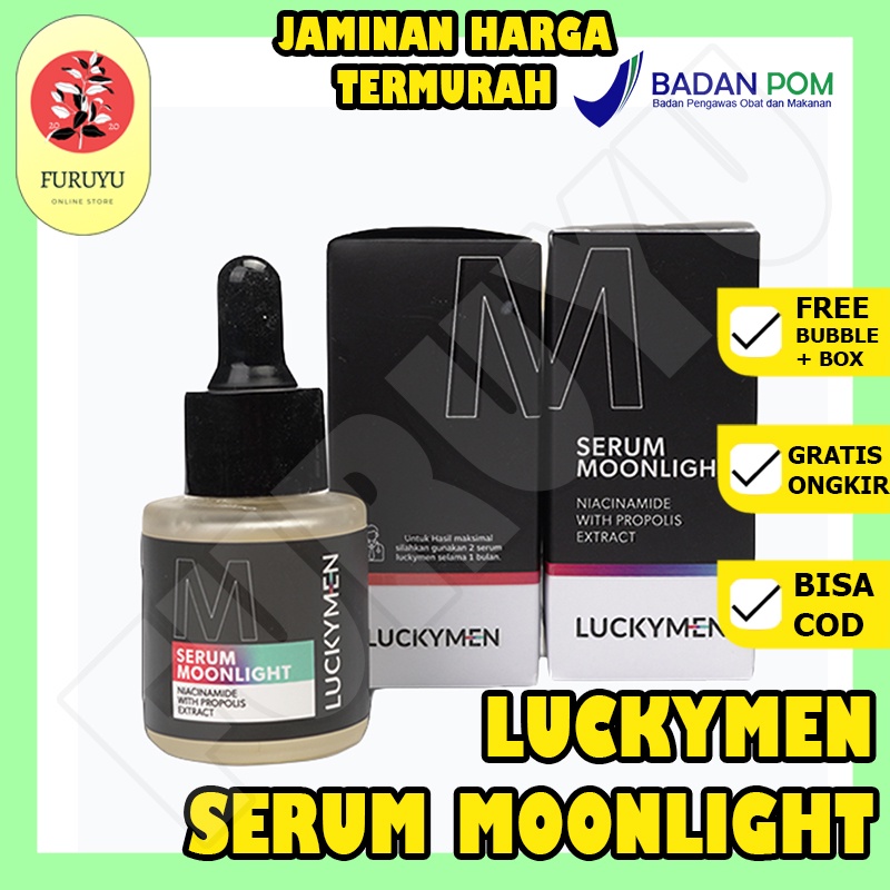 Serum mencerahkan Menyamarkan Meratakan Menenangkan Melembabkan Mengurangi Kulit Sensitif Noda kusam Kemerahan Dark Spot Bekas Jerawat Luckymen Serum Moonlight Membantu Perkuat Skin Barrir Skincare Pria AMPUH Original BPOM