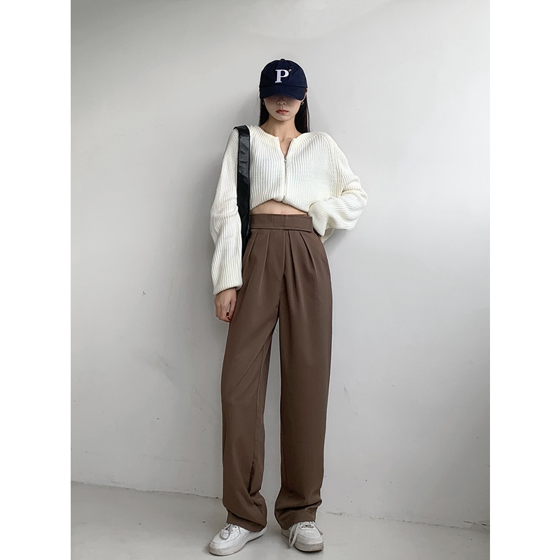 Celana Velcro Kulot Wanita Terbaru Kekinian Loose High Waist Pants Korean Style Celana Bahan Wanita