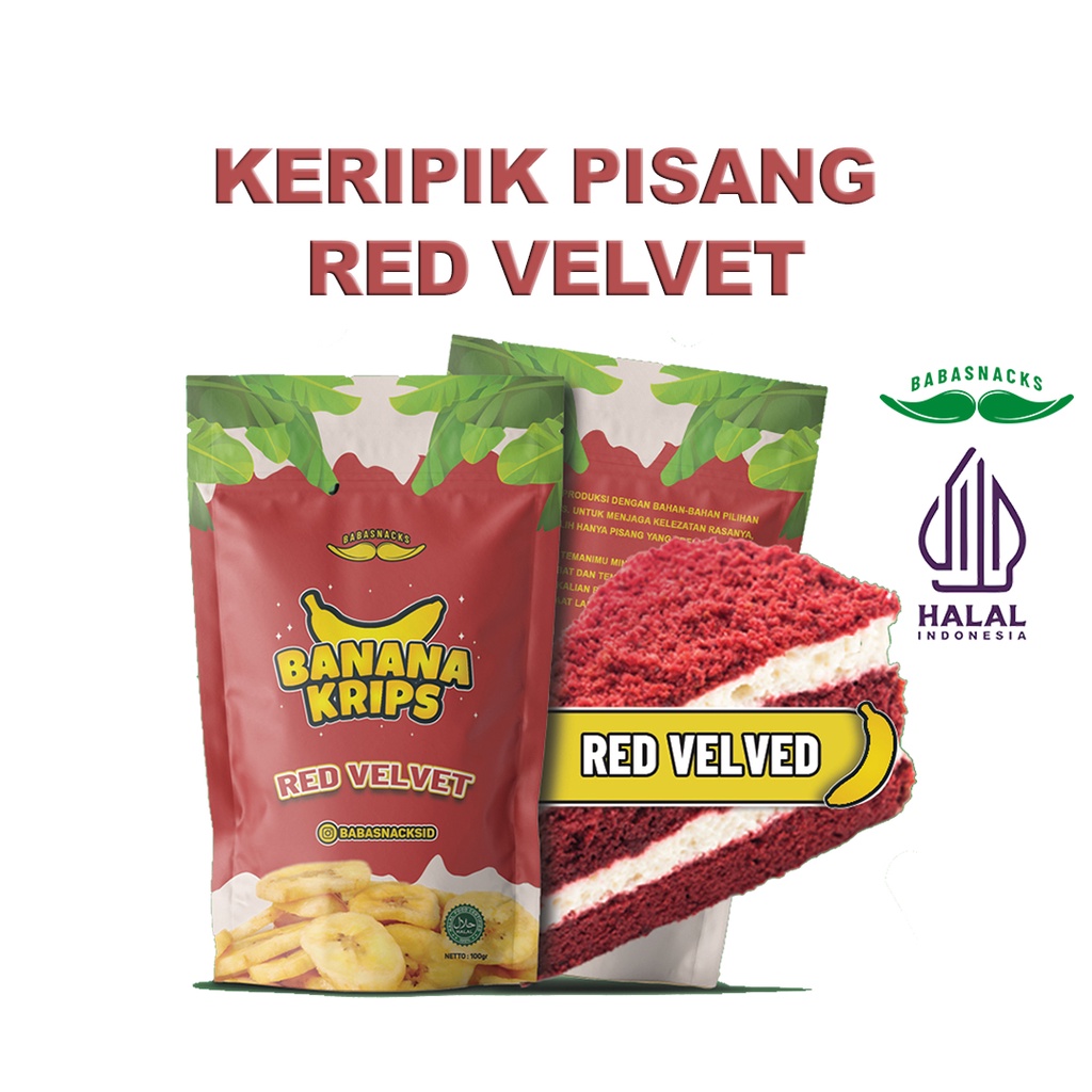 

Keripik Pisang Manis Renyah Crispy RED VELVET Babasnacks TERLARIS