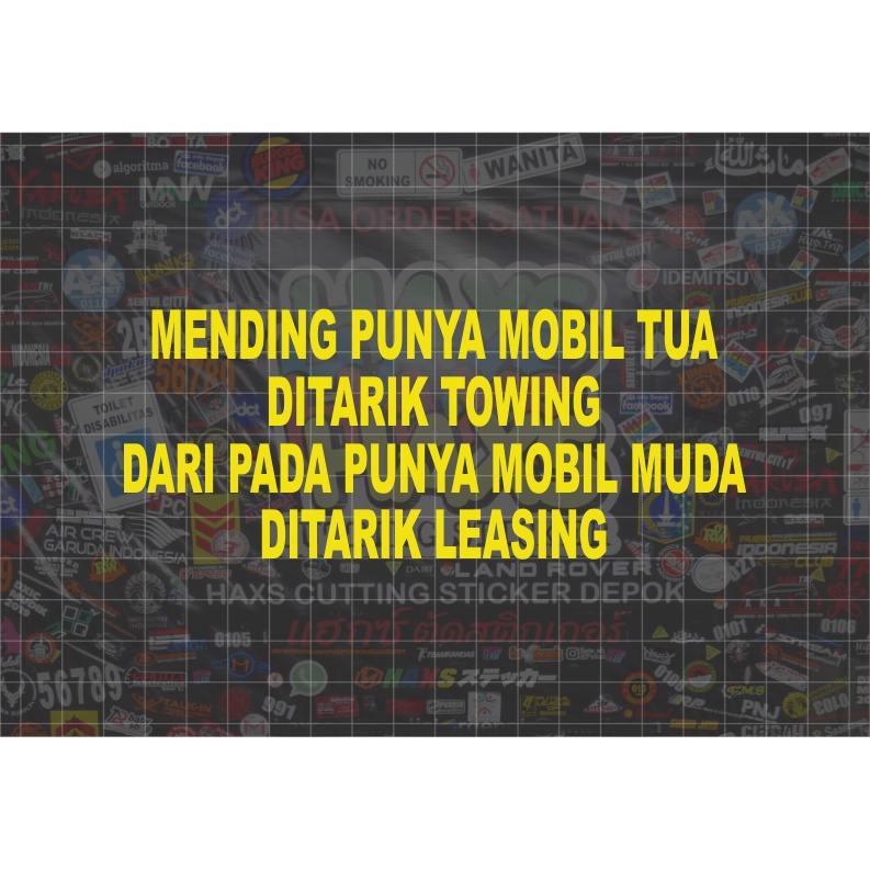 Cutting Sticker Mobil Tua Ditarik Towing Ukuran 15 Cm Untuk Mobil