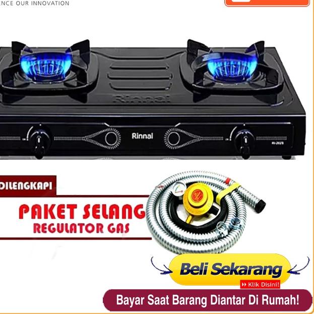 ➨ Kompor Gas 2 Tungku RINNAI RI 202S / RI-302S /RI 522S /RI 522C / RI 522E  FREE(+) SELANG PAKET REG