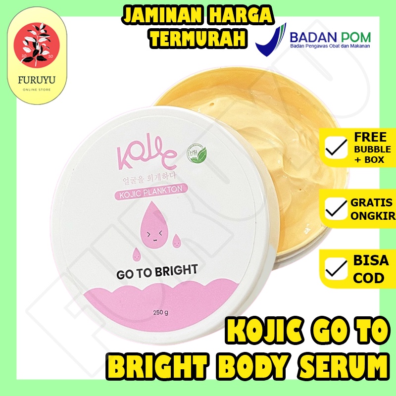 Body Serum Lotion cream Memutihkan mencerahkan Meratakan Menyamarkan Menenangkan Melembabkan Mengurangi Kulit kusam Kemerahan kerutan Noda Hitam Kojic Plankton Go To Bright Body Serum Memperkuat Melindungi Skin Barrier AMPUH Original BPOM