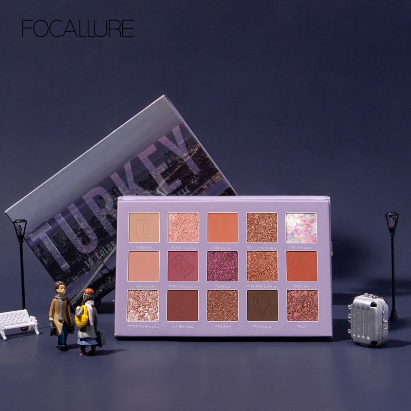 NIK - FOCALLURE Glitter eyeshadow palette Go travel eye shadow pigment powder FA100 BPOM ORIGINAL