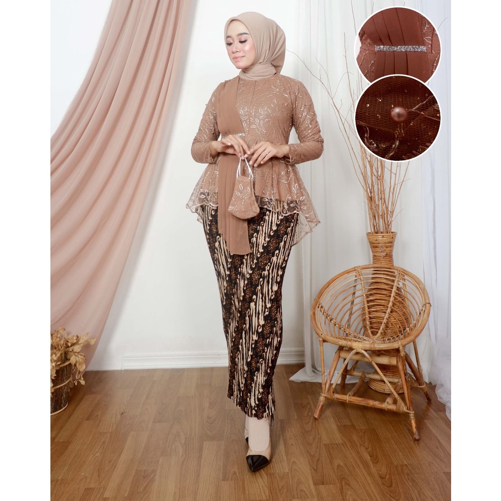 Ready Setelan Tunik Selendang Busui Modern//Kebaya Selendan By Istana Kebaya//Baju Kebaya wisuda//Kebaya Oesta Kekinian/kebaya Termurah/Tunik Selendang termurah/pakaian wanita