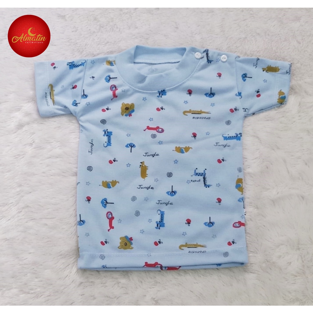 Atasan pendek motif/Baju Bayi Kancing pundak/Baju tangan pendek/Atasan Baju murah