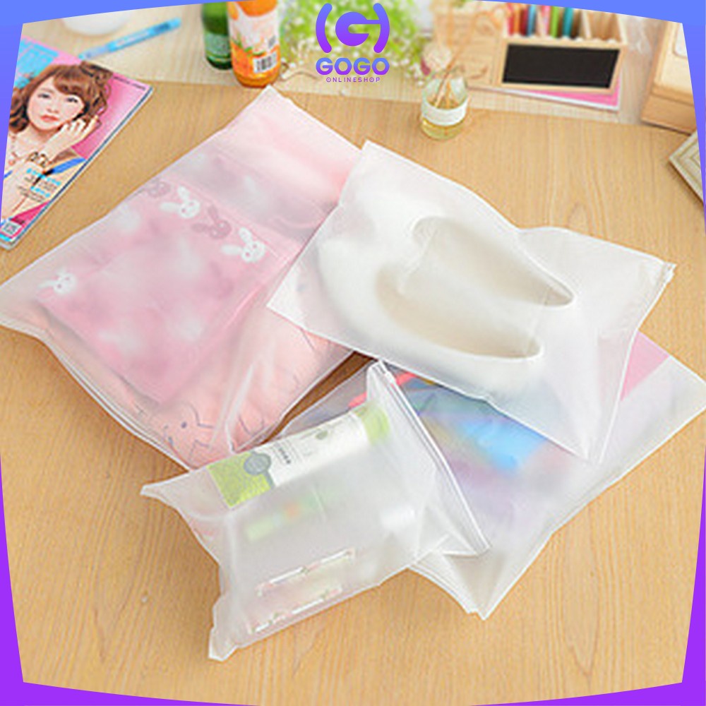 GOGO-C33 Ziplock Bag Polos Travel Pouch Tas Penyimpanan Pakaian Anti Air / Tas Make Up Tas Kosmetik Serbaguna Pouch Zip Lock Organizer Bag