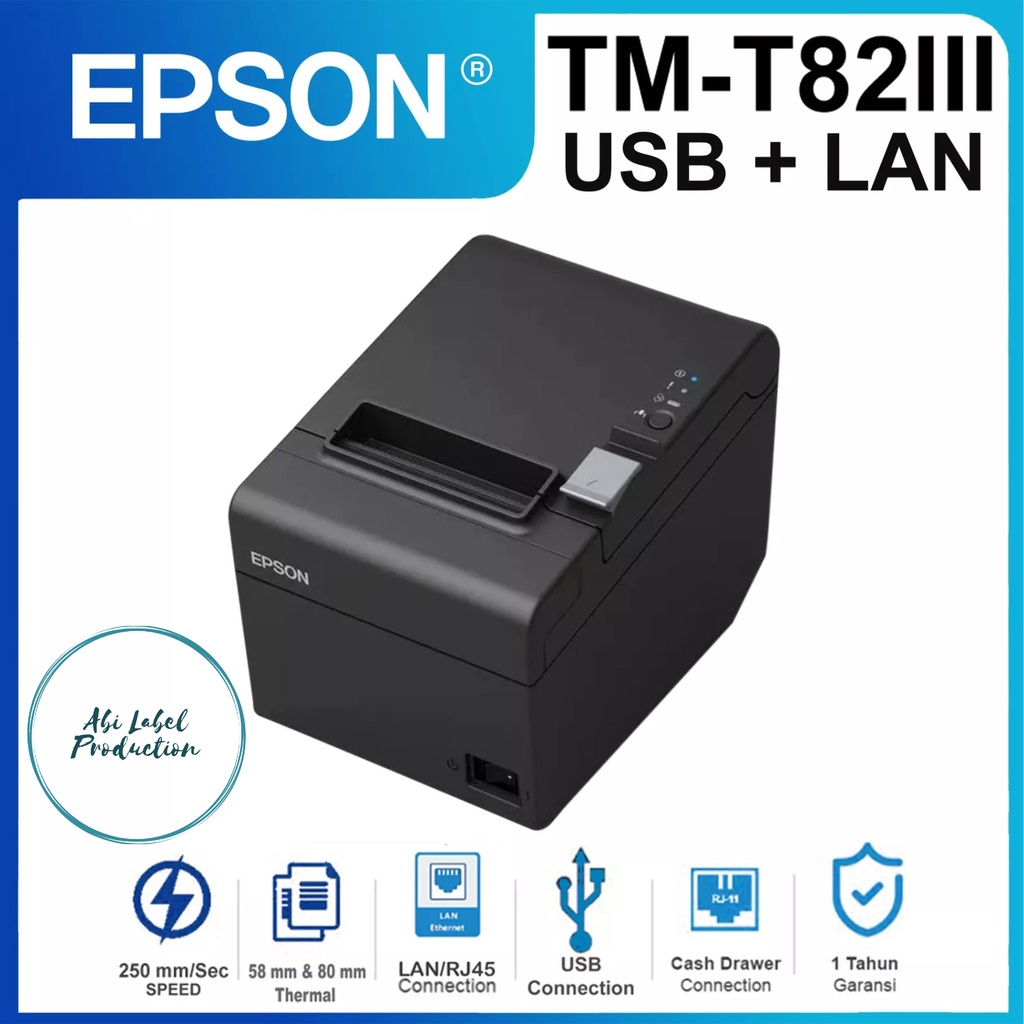 PRINTER POS KASIR EPSON TM-T82III - EPSON THERMAL TM T82III LAN + USB