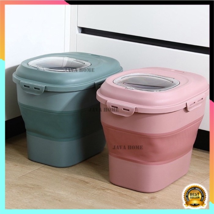 Seal Dispenser Beras 12Kg 25Kg Rice Box Tempat Penyimpanan Otomatis Wadah