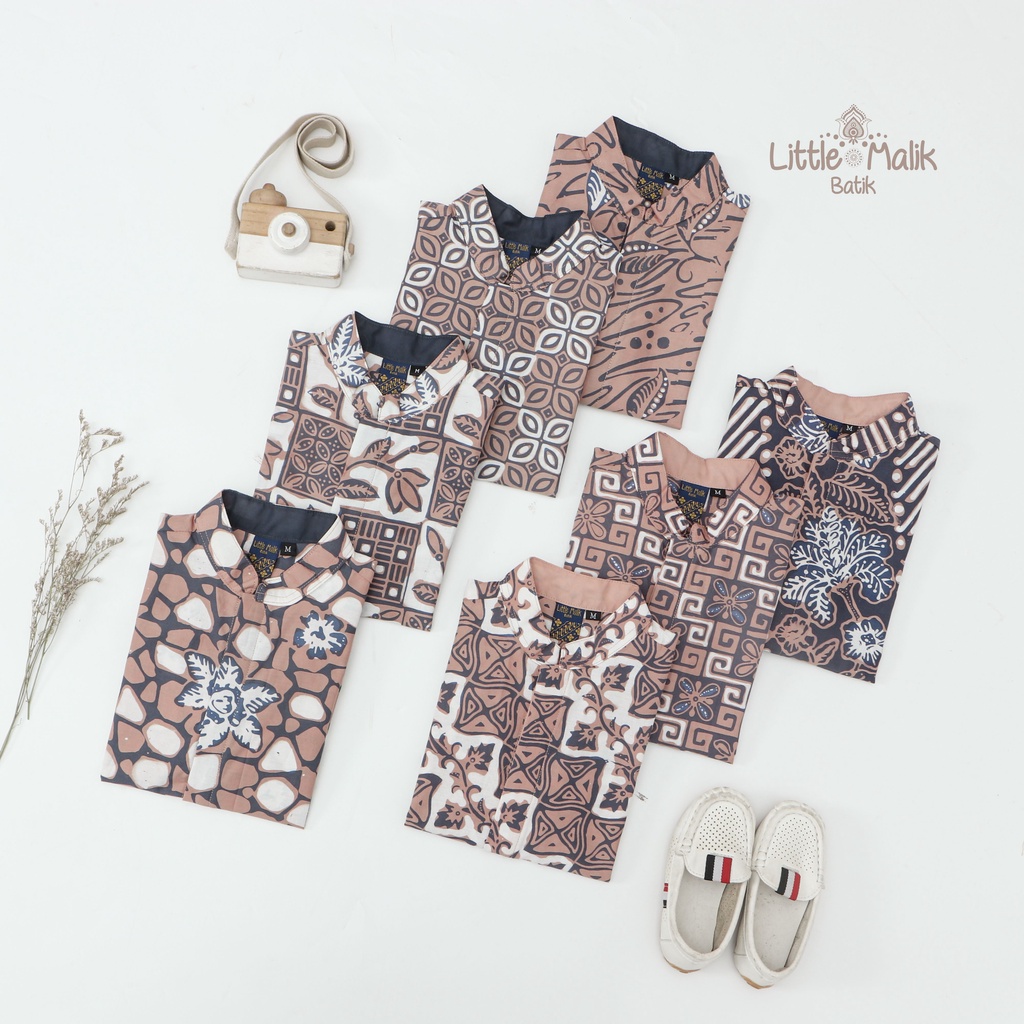 Kemeja Batik Anak Lengan Pendek By Little Malik Batik, Cap Solo