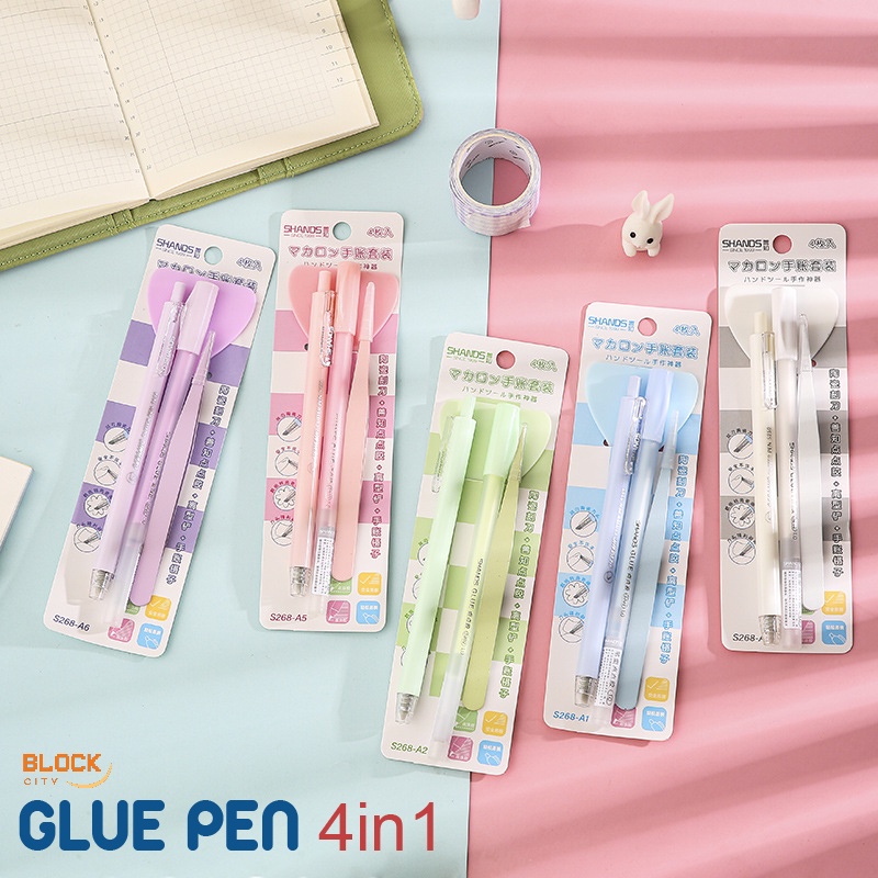 

BLOCK CITY PULPEN LEM KERTAS / LEM KERTAS BENTUK PULPEN 4 IN 1/ LEM KERTAS CEPAT KERING/ LEM MODEL PULPEN/ GLUE PEN
