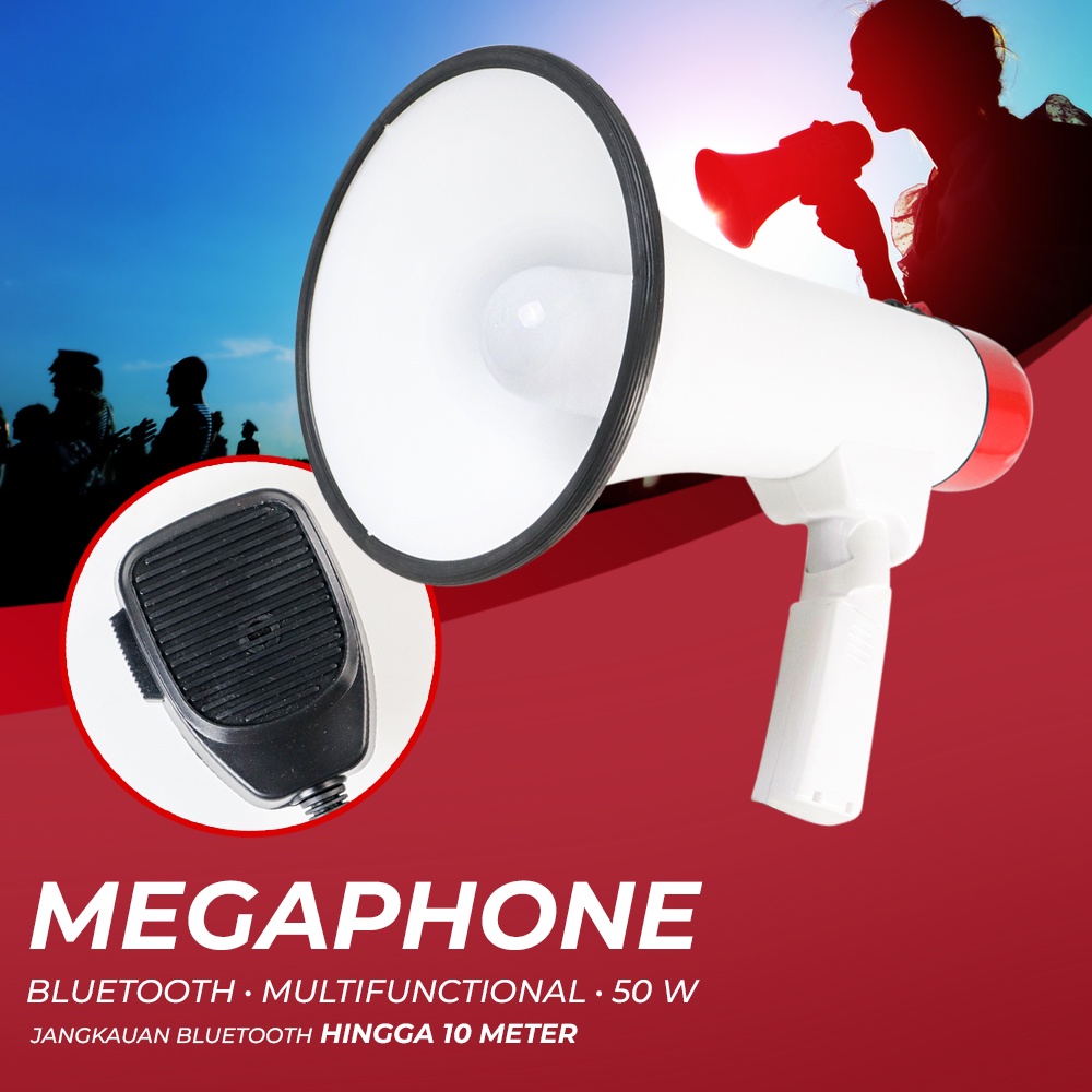 Toa Megaphone Bluetooth Multifunctional Shouter 50 W - 909 - White