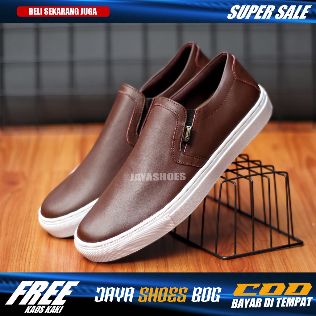 NEAR|Sepatu Formal Pria Kulit Asli Slip On Casual Santai Kerja Kantor Asli Original Distro