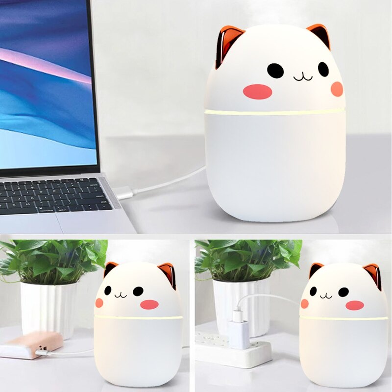 PELEMBAB RUANGAN AIR HUMIDIFIER ULTRASONIC HUMI CUTE CAT A301 DIFFUSER AROMATHERAPY KUCING LUCU IMUT 250ML