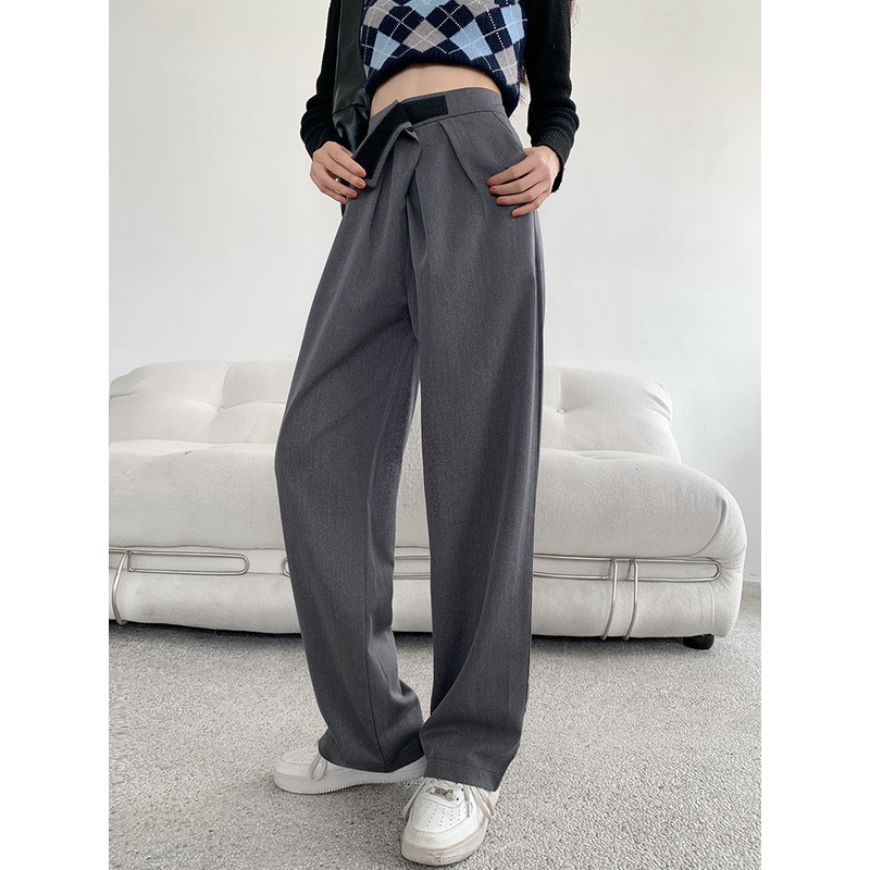 Celana Velcro Kulot Wanita Terbaru Kekinian Loose High Waist Pants Korean Style Celana Bahan Wanita